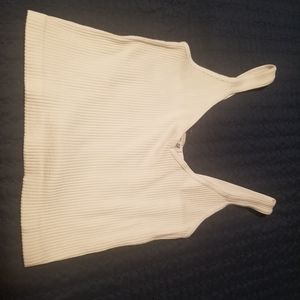 Crop ribbed tank top. White.